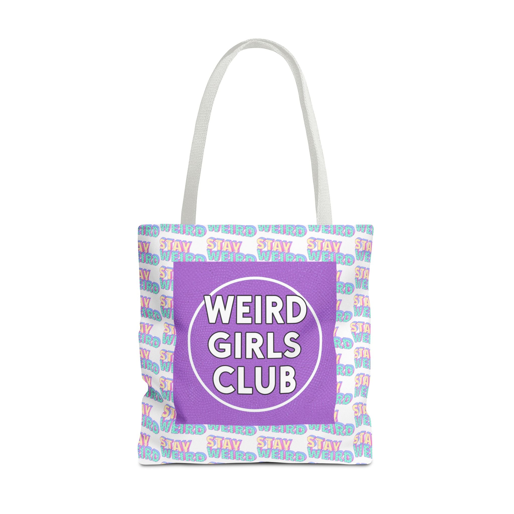 Weird Girls Club Tote Bag – 'Stay Weird' Pattern All-Over Print
