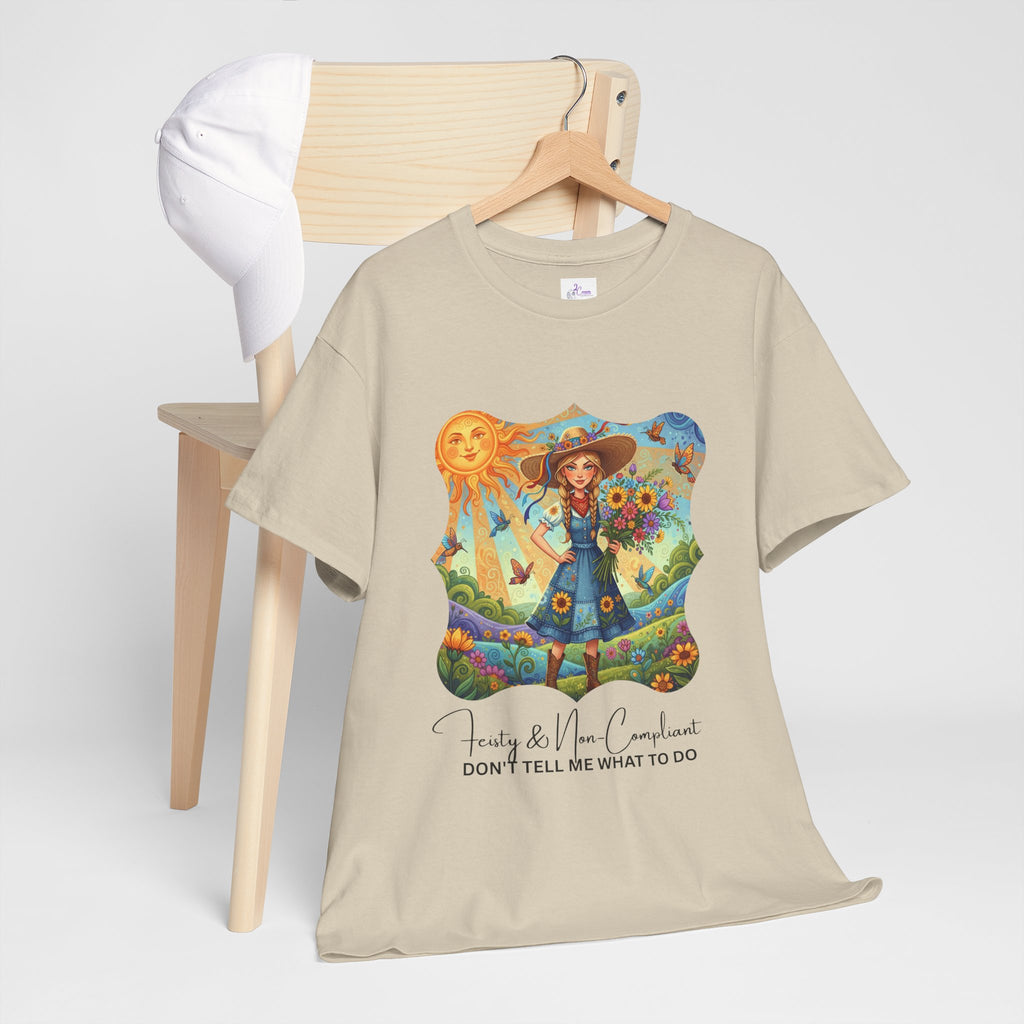 Summer Sunflower Scarecrow T-Shirt — "Don't Tell Me What To Do" Graphic Tee