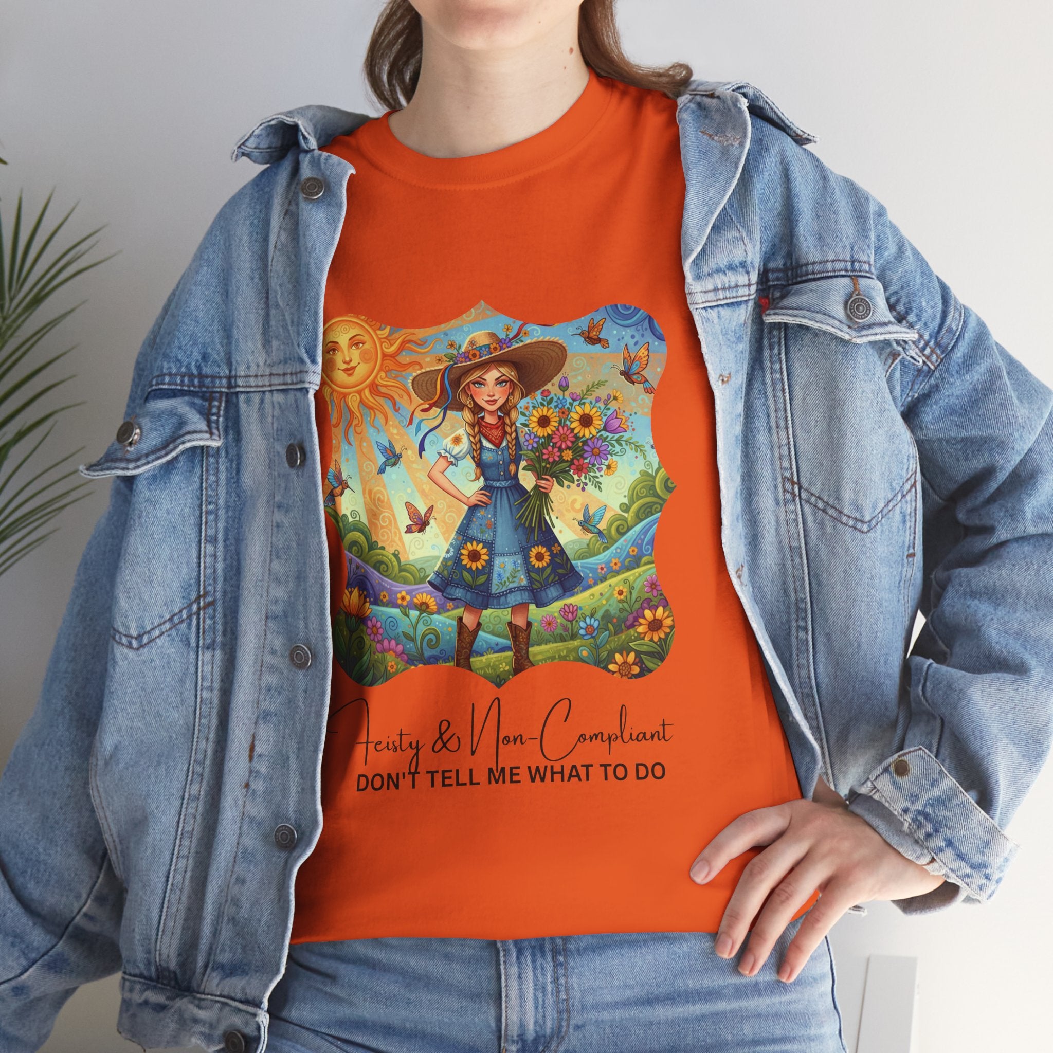 Summer Sunflower Scarecrow T-Shirt — "Don't Tell Me What To Do" Graphic Tee