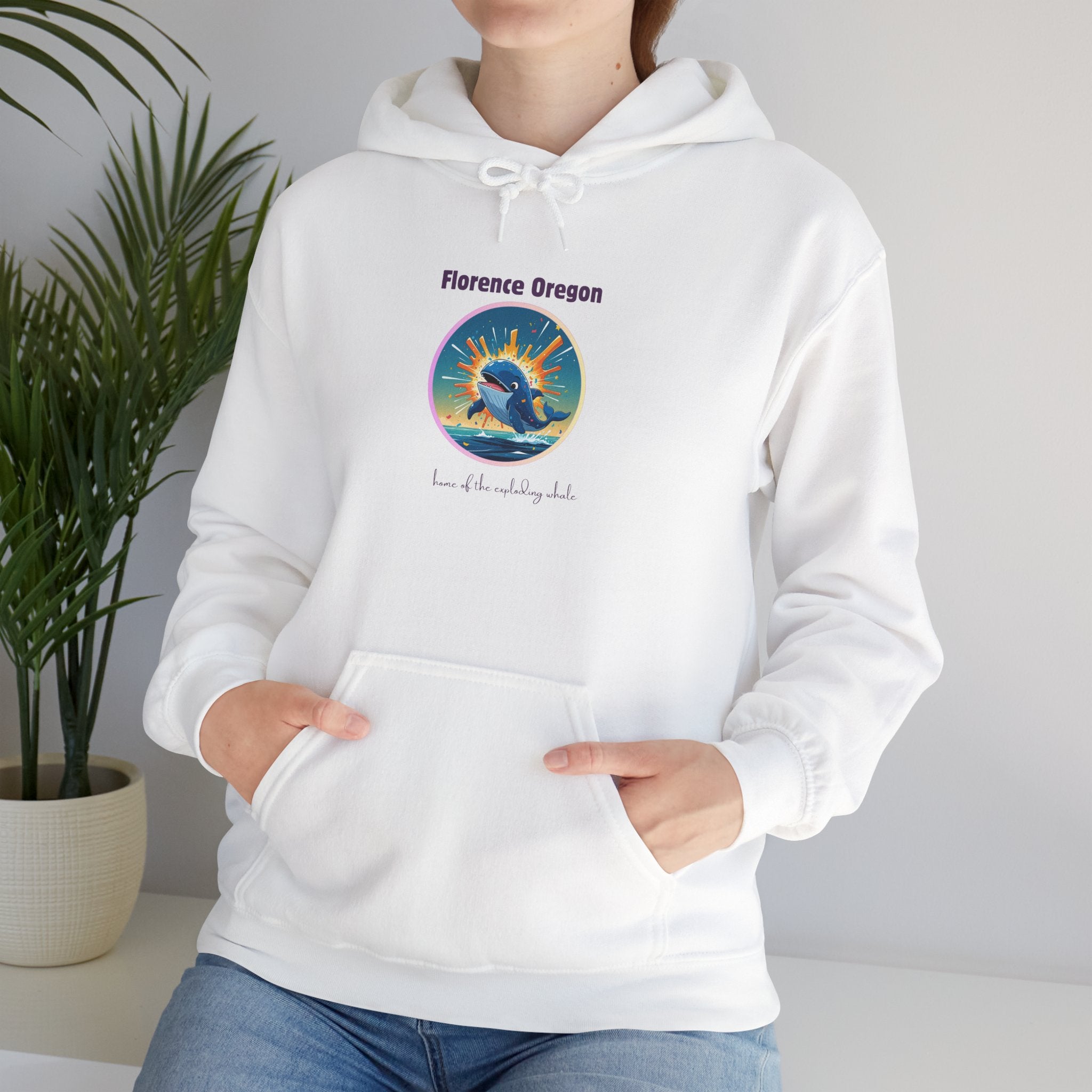 Florence Oregon Whale Hoodie — Coastal Sunset Graphic Sweatshirt