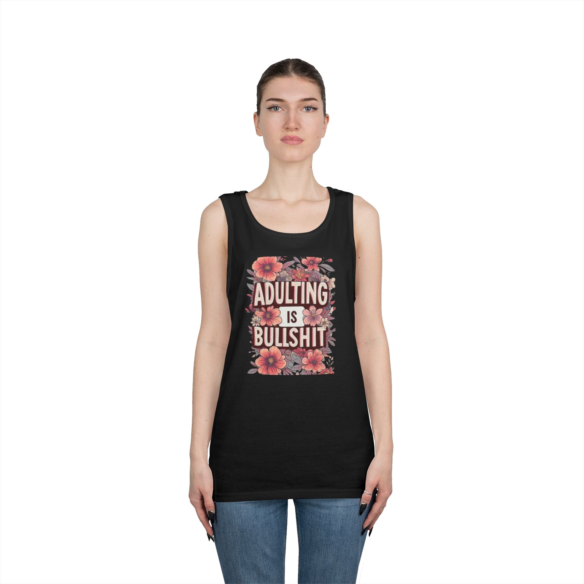Adulting Is Bullshit Floral Tank