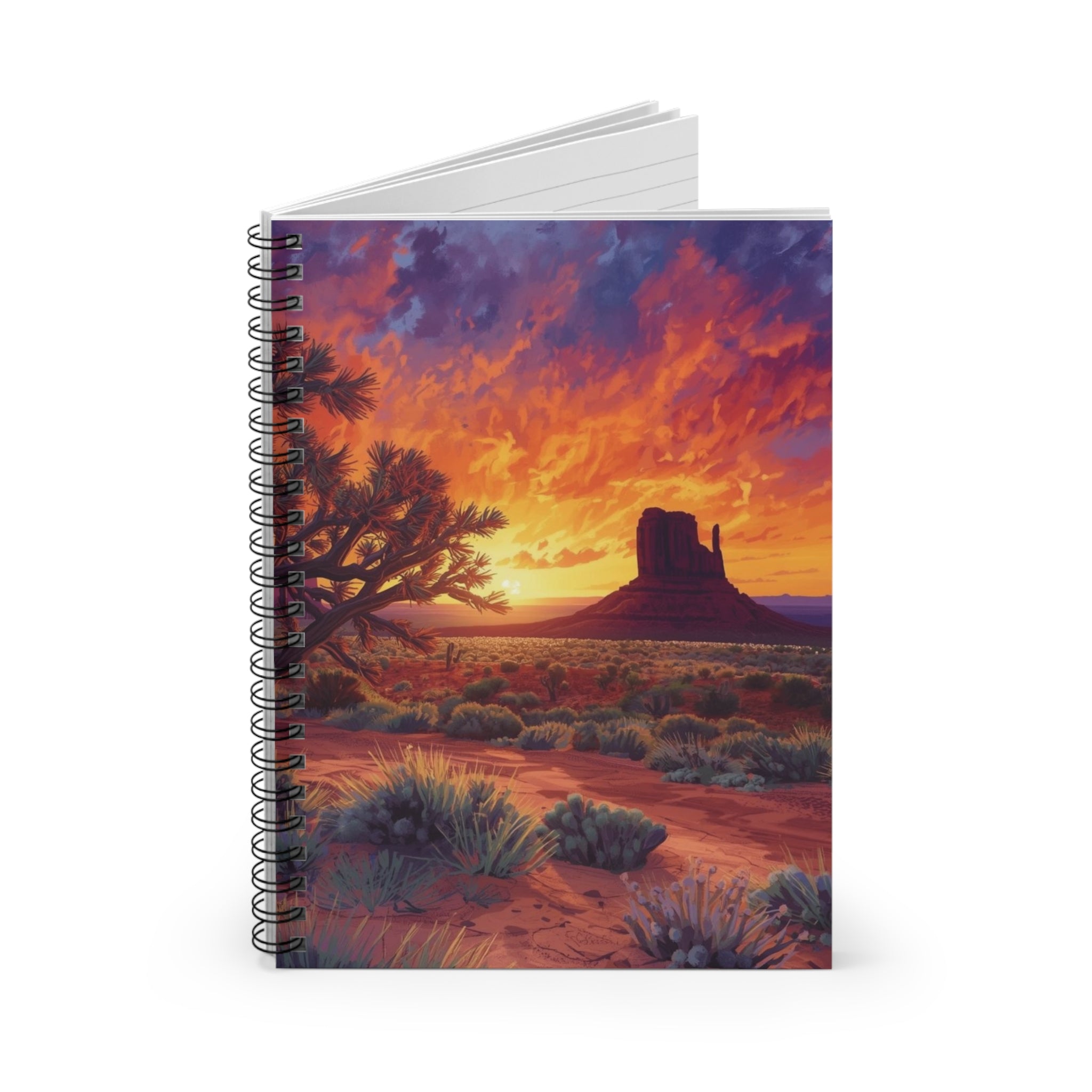 Desert Sunset Spiral Notebook — Ruled Journal with Monument Valley Landscape Cover