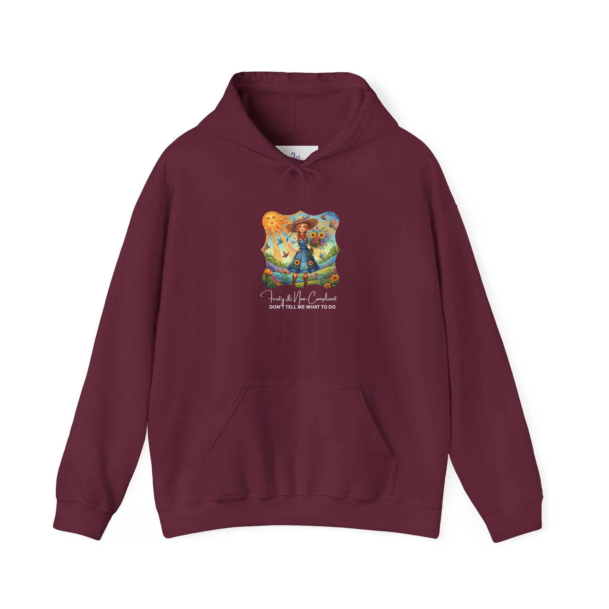 Whimsical Garden Hoodie — "FEISTY" Illustrated Comfort Sweatshirt