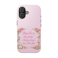 Tough Phone Case — Floral Script "Things I'm On" Protective Phone Cover