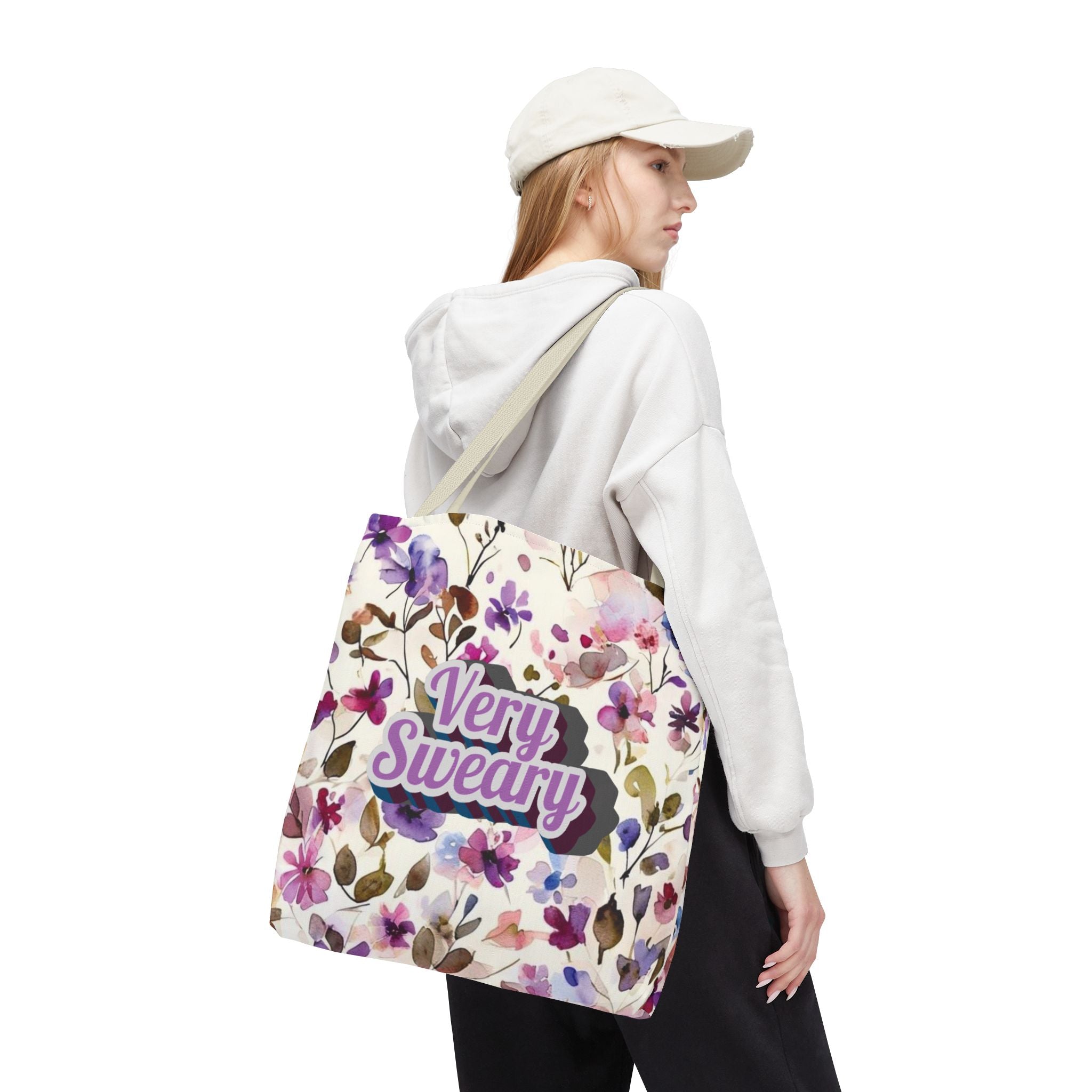 Floral "Very Sweary" Tote Bag