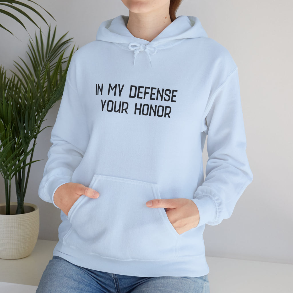 Hoodie — "In My Defense Your Honor" Truck Jump Graphic Pullover