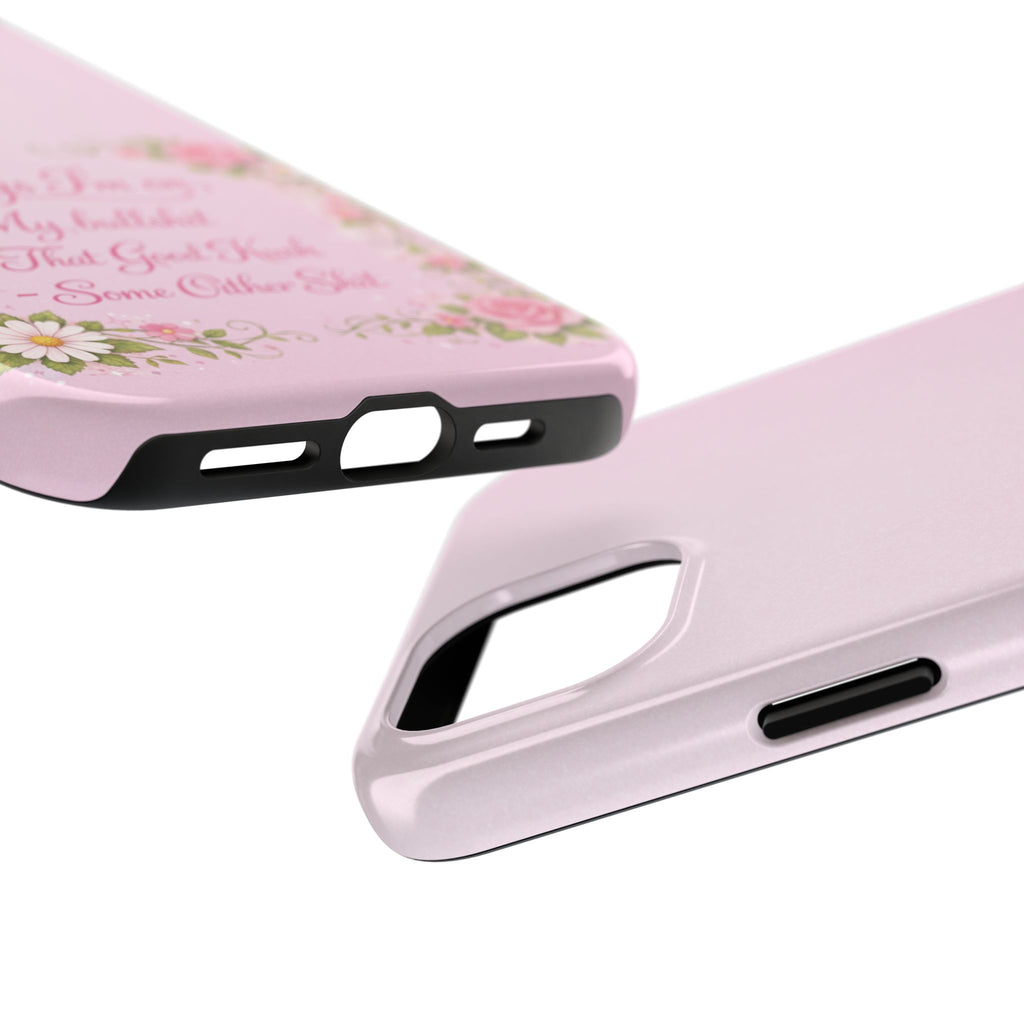 Tough Phone Case — Floral Script "Things I'm On" Protective Phone Cover