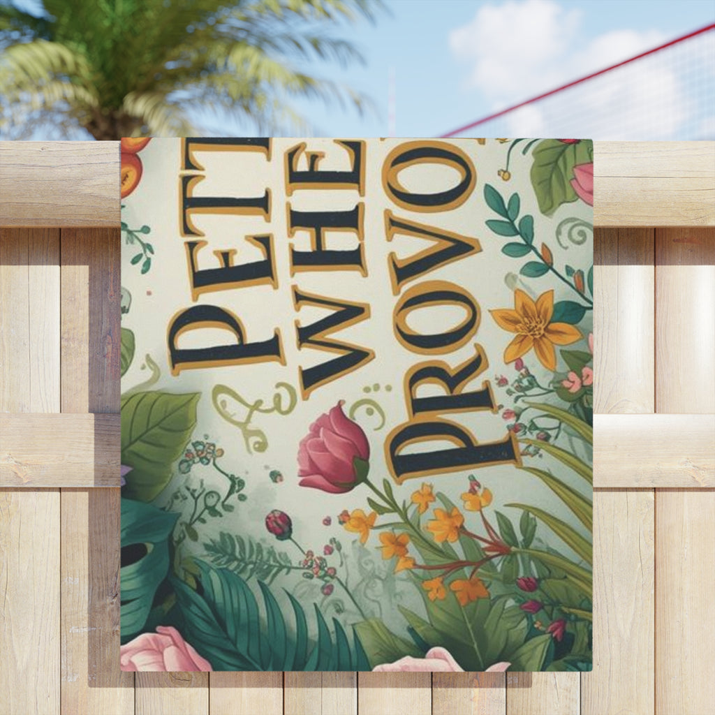 "Petty When Provoked" Floral Beach Towel — Funny Sarcastic Pool & Summer Towel