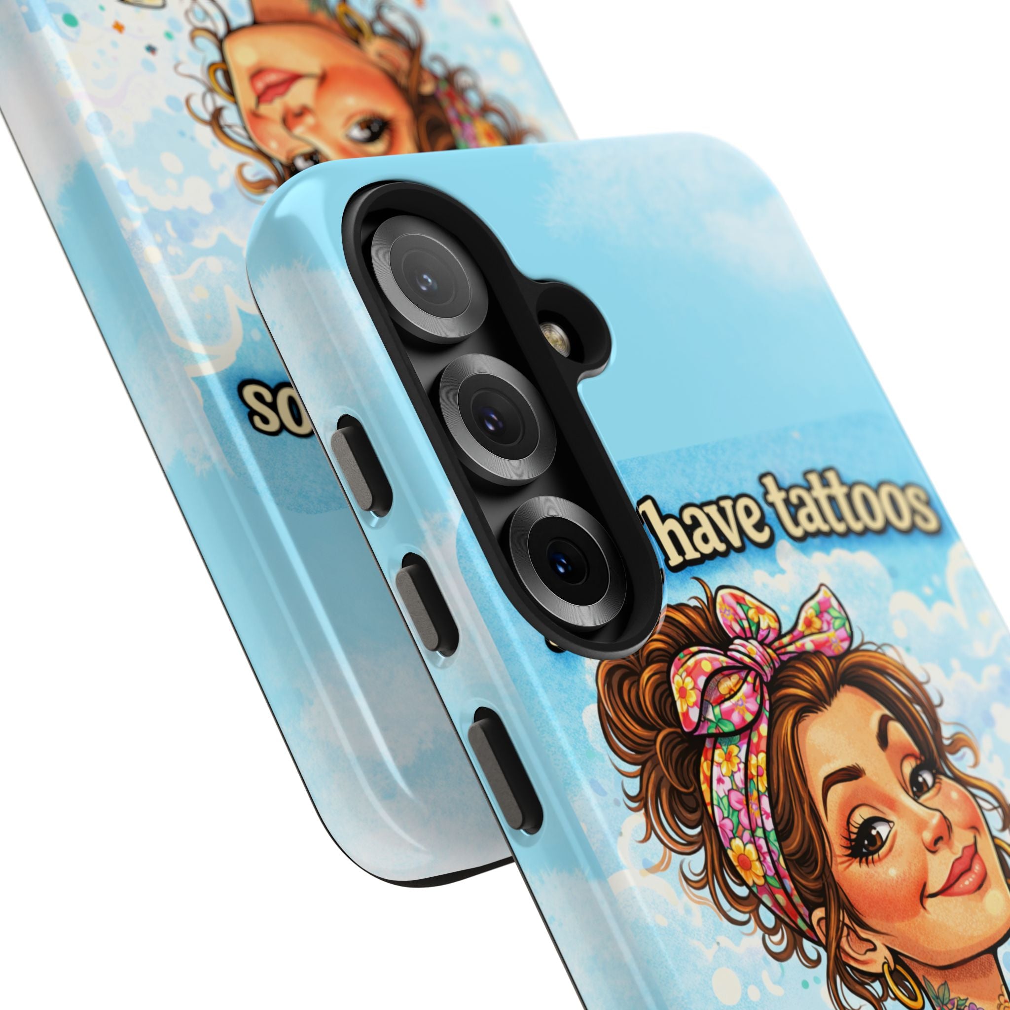 Phone Case — “Yes, I Have Tattoos” Floral Sticker-Loving Protective Case