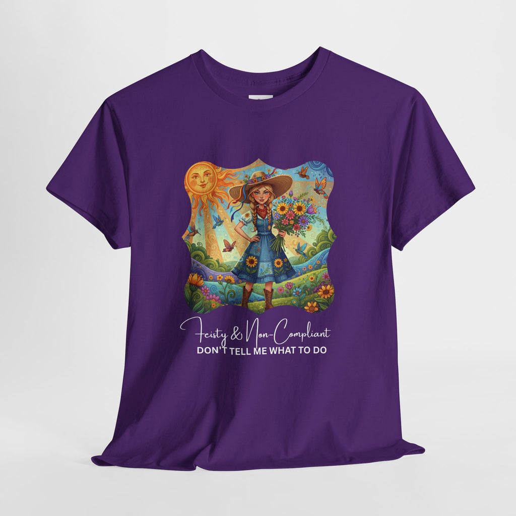 Summer Sunflower Scarecrow T-Shirt — "Don't Tell Me What To Do" Graphic Tee