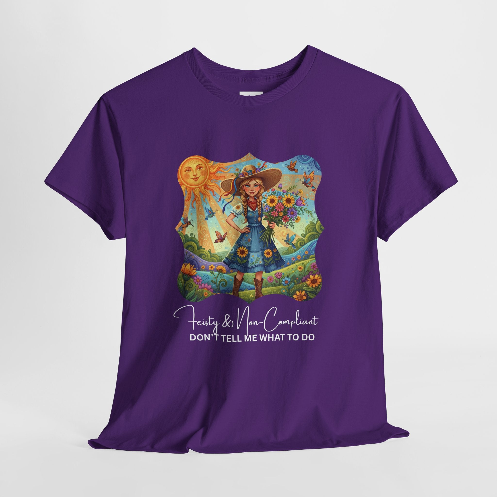 Summer Sunflower Scarecrow T-Shirt — "Don't Tell Me What To Do" Graphic Tee