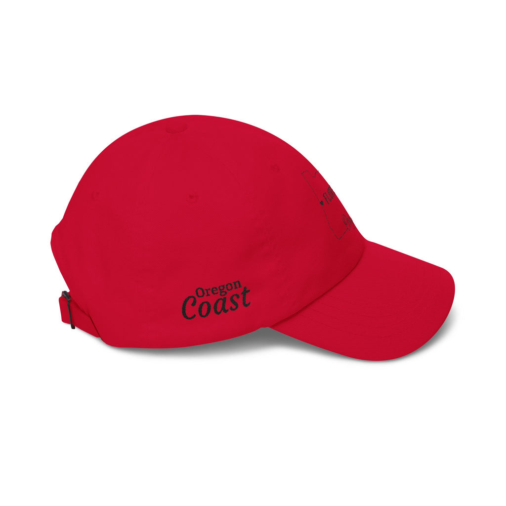 Florence Oregon Outline Dad Cap — Minimal State Map Baseball Hat