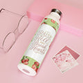 Slim Water Bottle — "Raise Hell and Break Hearts" Floral Stainless Steel Bottle