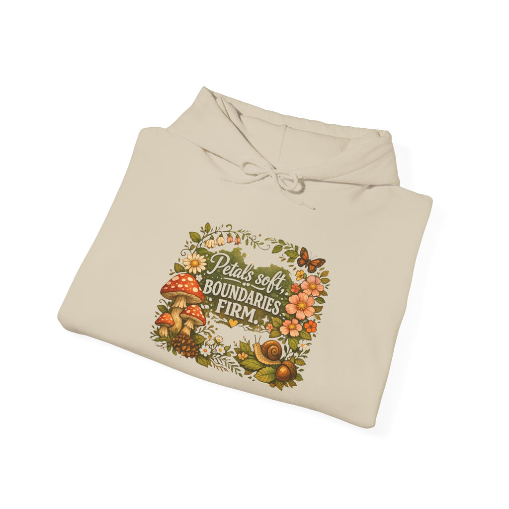 Funny "Petal Soft, Boundaries Firm" Hoodie — Sassy Comfort Sweatshirt