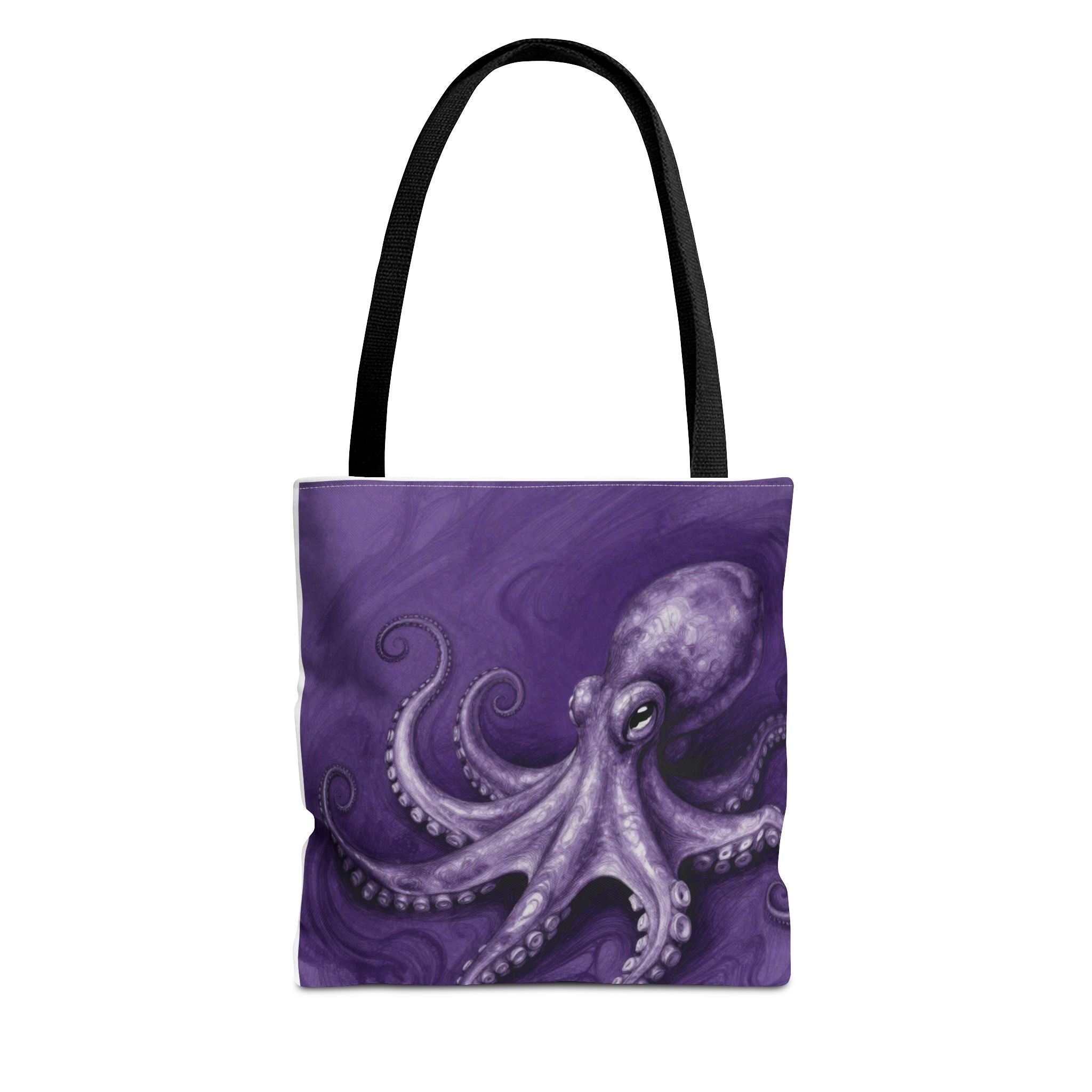 Purple Octopus Tote Bag – Artistic Sea Creature Beach & Market Bag