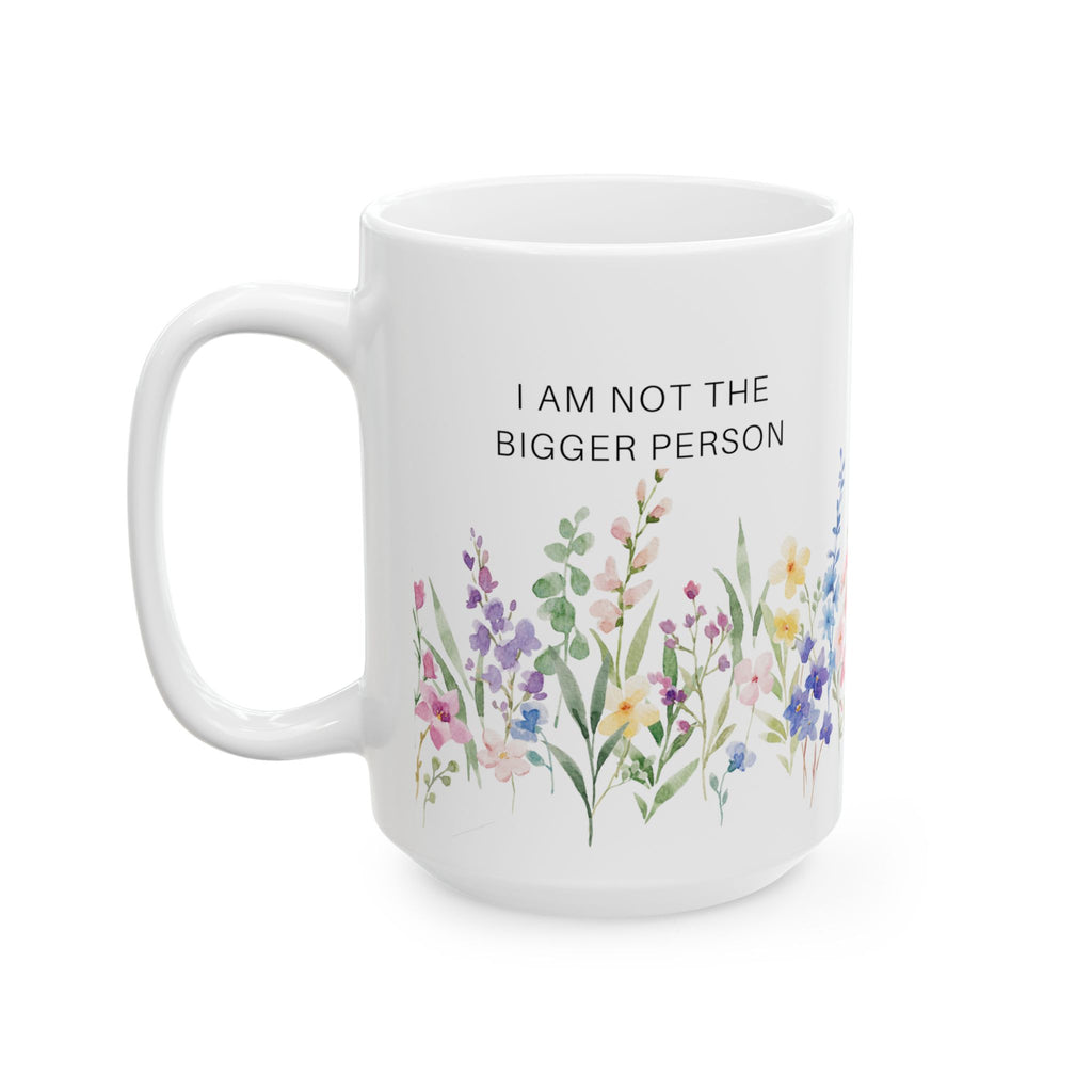 Floral Encouragement Ceramic Mug – Watercolor Wildflower Tea Coffee Cup (15oz)