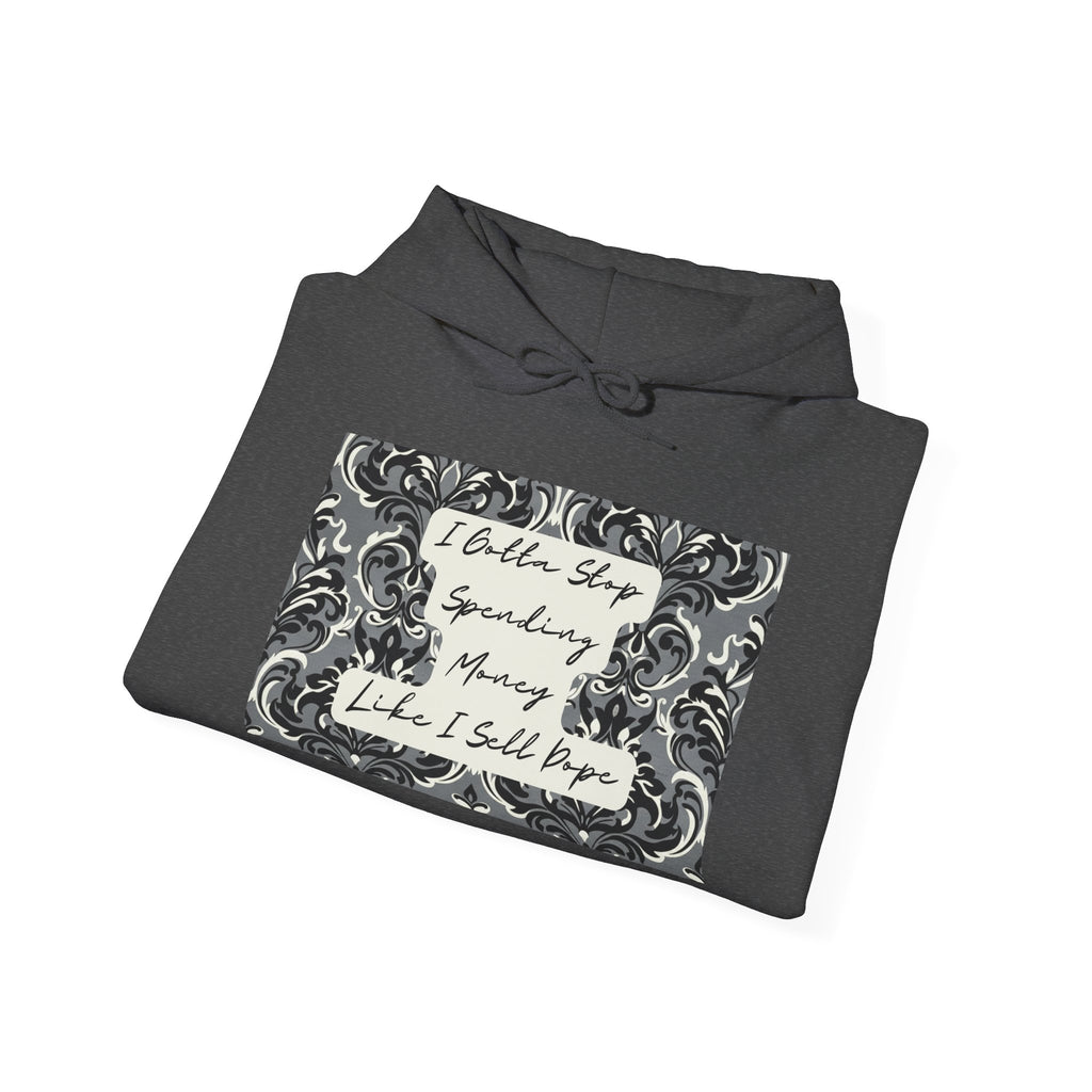 Quote Hoodie — "Gotta Stop" Baroque Print Graphic Pullover