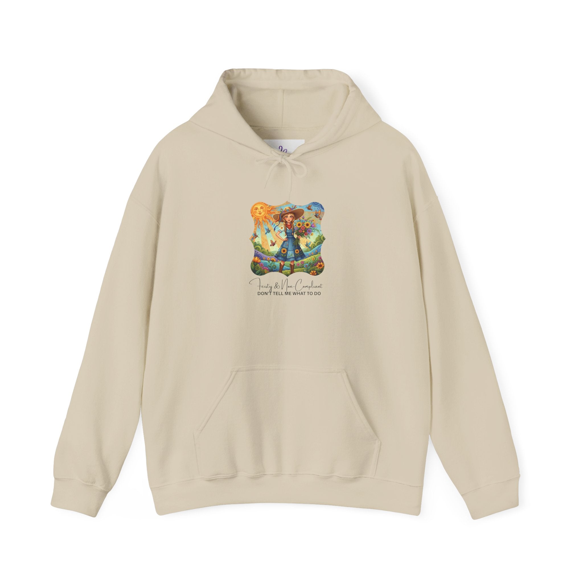 Whimsical Garden Hoodie — "FEISTY" Illustrated Comfort Sweatshirt