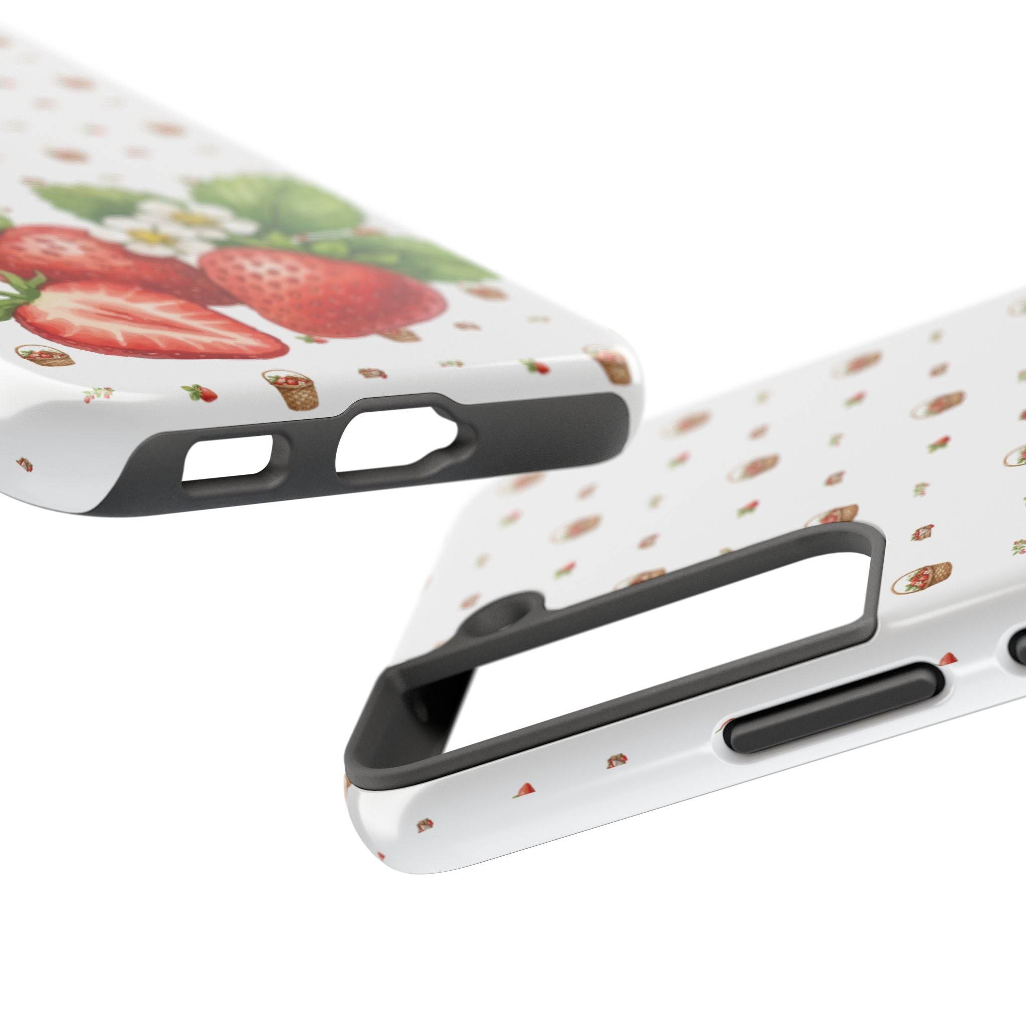 Strawberry Pattern Tough Phone Case — Vintage Botanical Fruit Design
