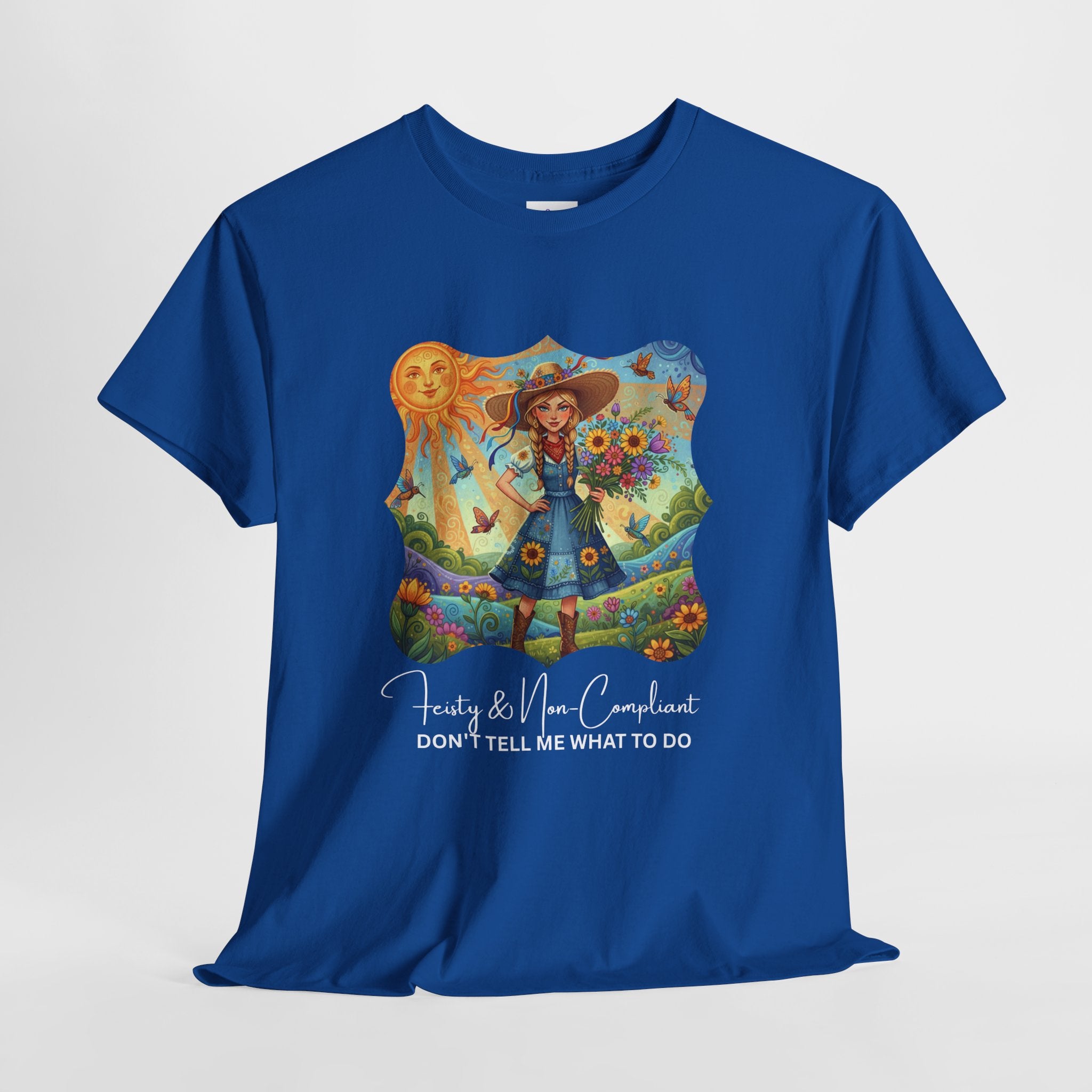 Summer Sunflower Scarecrow T-Shirt — "Don't Tell Me What To Do" Graphic Tee