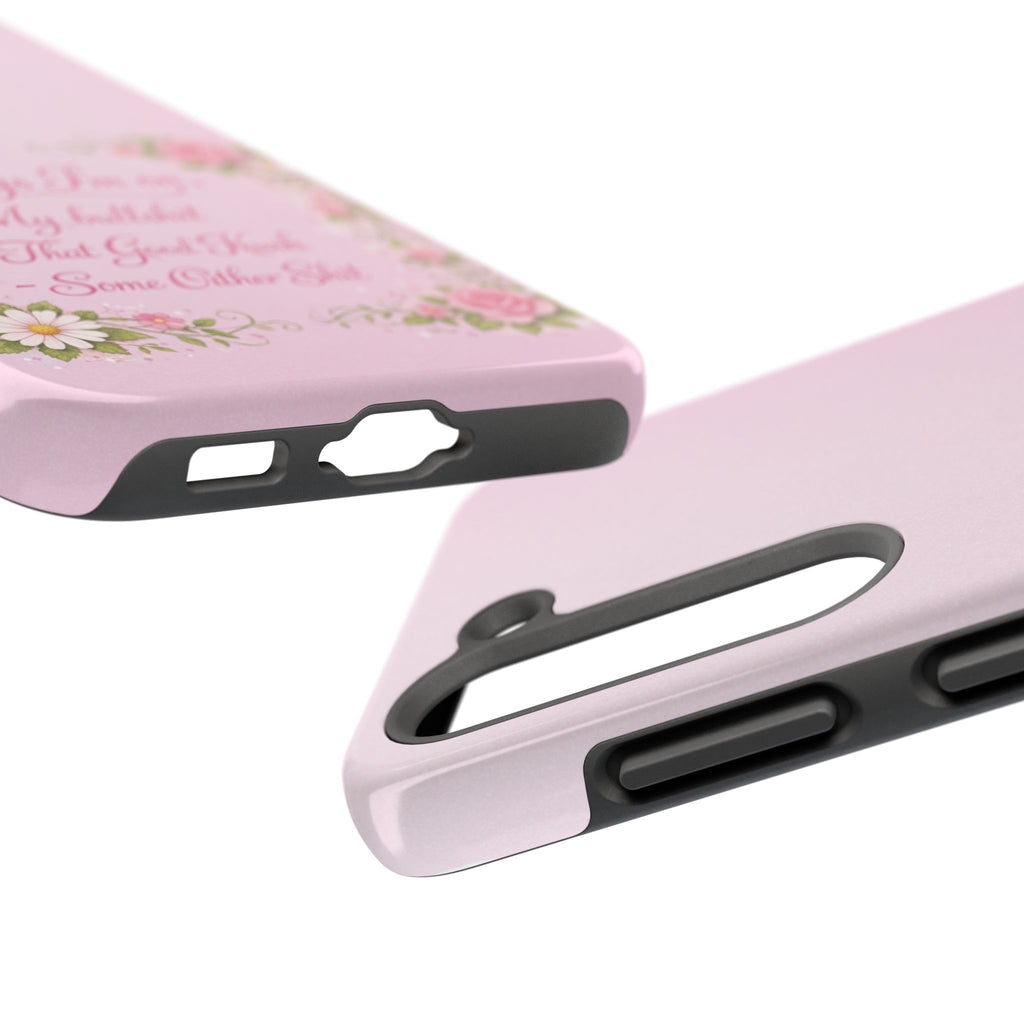 Tough Phone Case — Floral Script "Things I'm On" Protective Phone Cover