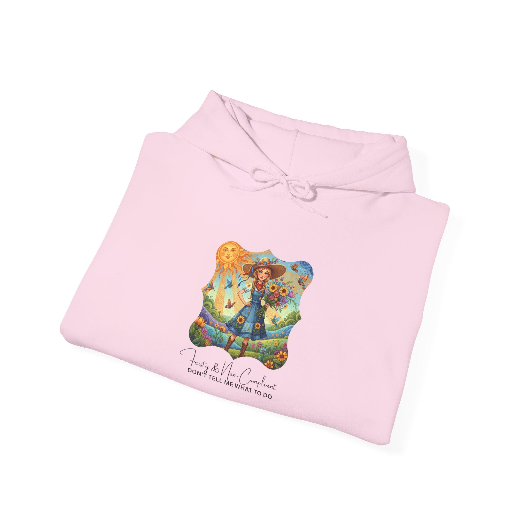 Whimsical Garden Hoodie — "FEISTY" Illustrated Comfort Sweatshirt