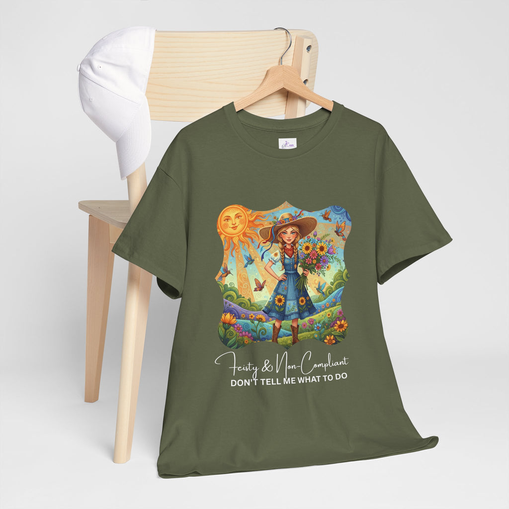 Summer Sunflower Scarecrow T-Shirt — "Don't Tell Me What To Do" Graphic Tee