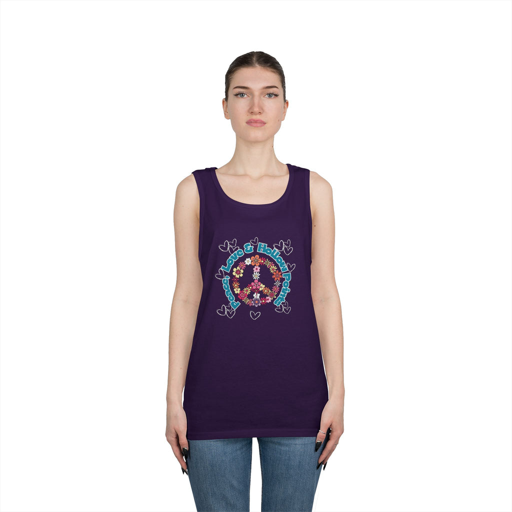 Peace, Love, Hollow Points Floral Tank — Funny Quote Graphic Tank Top