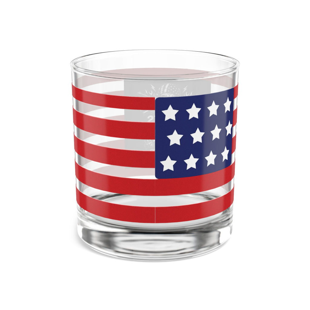 American Flag Rocks Glass – "No Guts No Glory" Skull Whiskey Glass (10 oz)